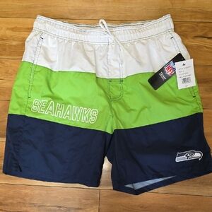 Seattle Seahawks Mens L Blue Green NFL Football Swim Trunk Shorts Team Apparel